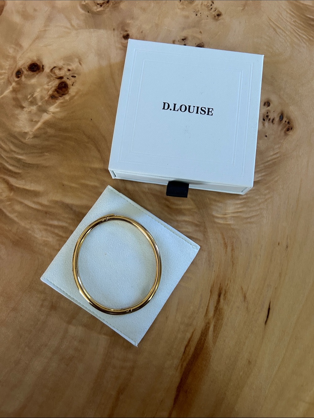 D.Louise Classic Polished Gold Bangle Bracelet